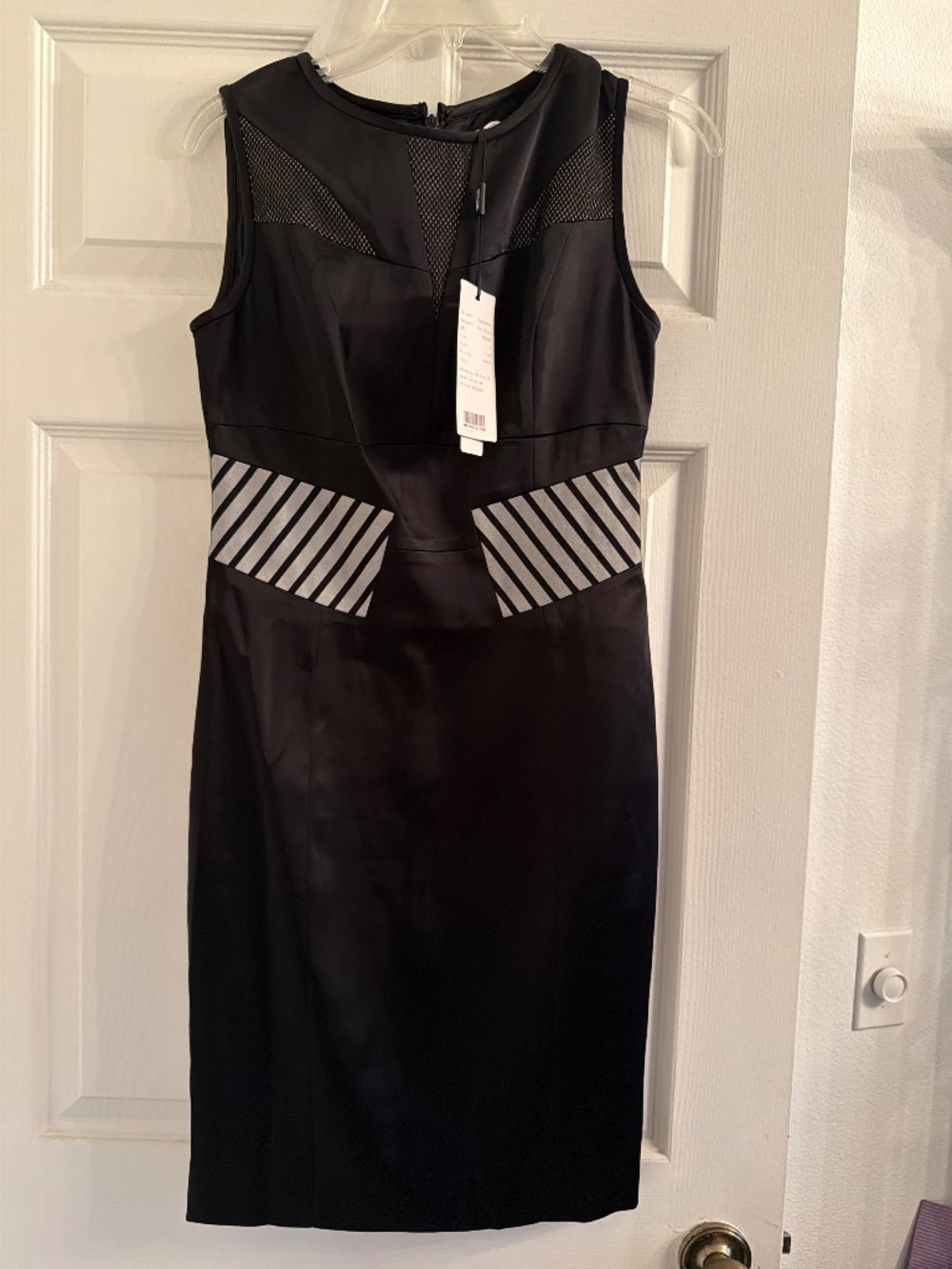 NWT STYLEWE Black Cocktail Dress Size M | Mesh Panel Sheath Bodycon | Slimming E